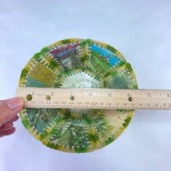 Vintage Crochet Christmas Card Bowl Basket - Picture 8 of 9